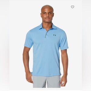 Under Armour Golf Tech Polo Blue Men’s M Moisture Wicking UPF 30+ Performance